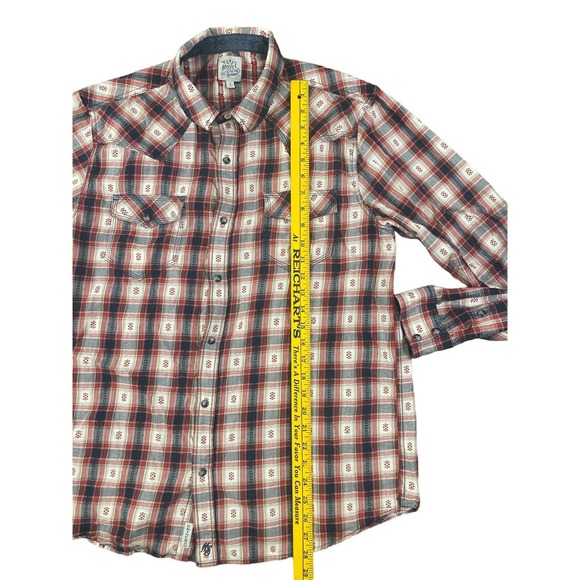 Moon Shine Men’s Large Red Pearl Snap‎ Long Sleeve Shirt - Picture 4 of 7